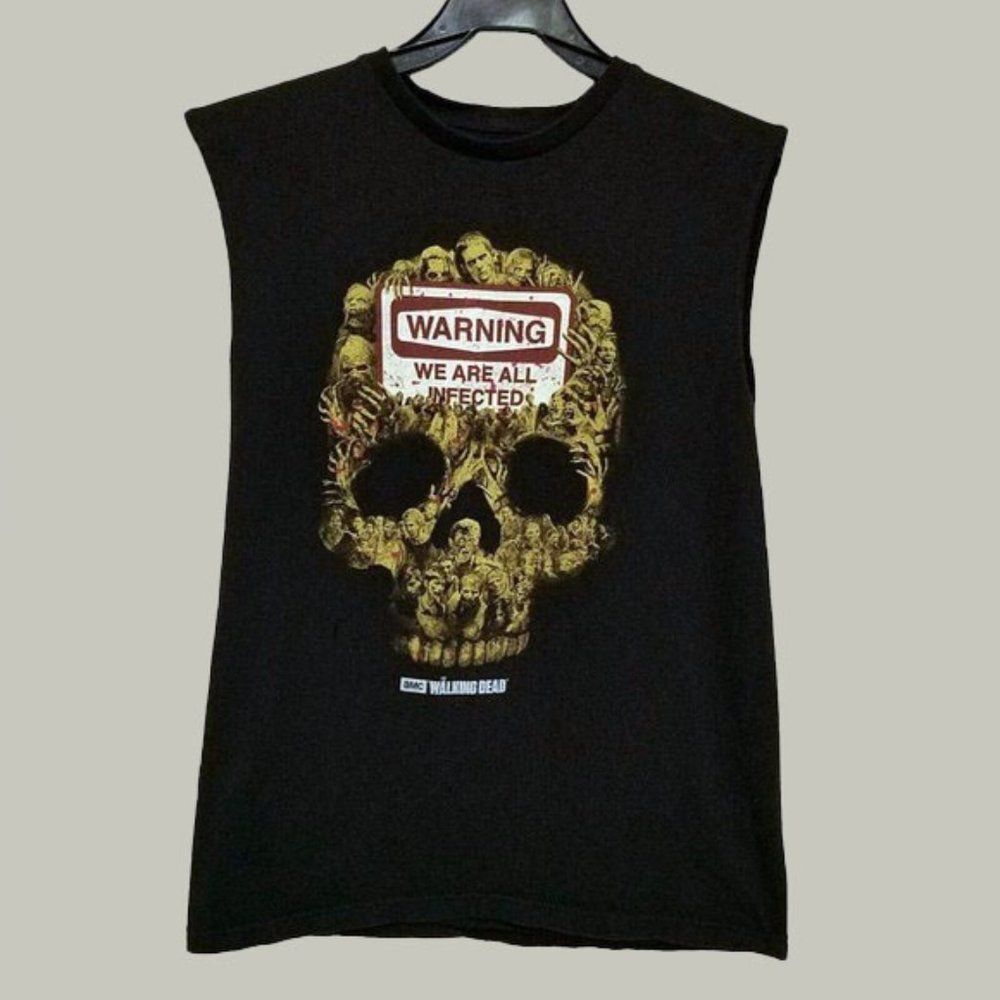Warning We Are All Infected Mens Muscle Shirt Size Medium